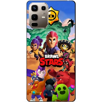 Чехол силиконовый бампер Candy для Infinix Note 50 Pro (X6855) с рисунком Brawl Stars Бравл Старс Силовая Лига Нокаут Леон Ворон