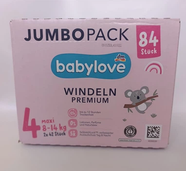 Підгузники Babylove 4 Premium , Jumbo Pack (8-14 кг), 84 шт.