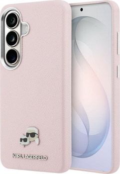 Чохол Karl Lagerfeld Saffiano KC Metal Logo MagSafe для Samsung Galaxy S26 Plus Pink (KLHMS26M6PFKCLP)