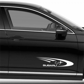 Наклейки Subaru на передние двери 60,0*14,0 см белый