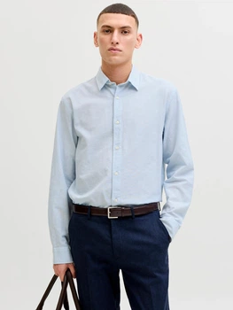 Сорочка бавовняна чоловіча Jack & Jones 12288595 M Celestial Blue (5715830349728)