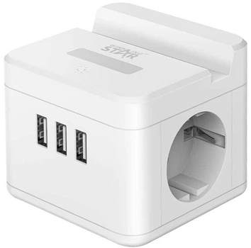 Сетевой фильтр-удлинитель WINNINGSTAR ST-1002-2M 3 USB-A 1F 10A 2500W White (WNNGS-ST-1002-2M-WH)