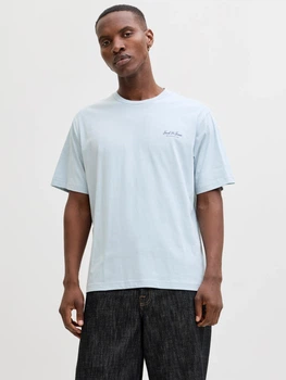 Футболка хлопковая длинная мужская Jack & Jones 12287990 M Celestial Blue (5715830433090)