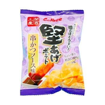 Японские чипсы Calbee Kata-age Potato Chips Kushikatsu Sauce 15г