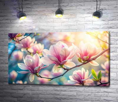 Картина Пышная магнолия в цвету 60x34 см Модуль №1 (005961)