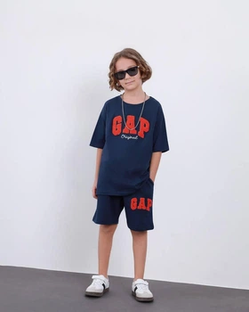 Летний костюм на мальчика Gap 134-140 см темно-синий