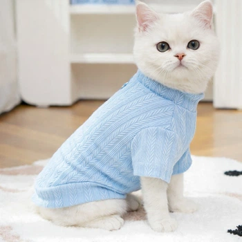 Спортивная кофта для котов (кошек) Колосок S Голубой