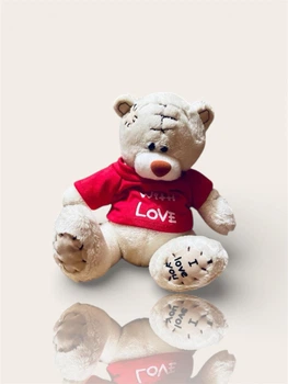 Плюшевый мишка 16 см в футболке “Love” (PM-2)