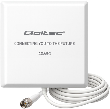 Антена Qoltec 5G LTE DUAL 9 dBi SMA White (5901878570624)