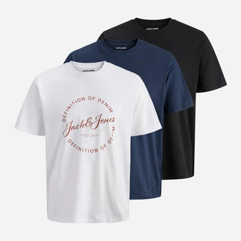Набор футболок хлопковых длинных мужских Jack & Jones 12297307 M 3 шт Bright White (5715865860175)