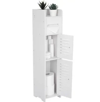 Вузька шафа для ванної кімнати та туалету PK-01 80cm*15cm*15cm підлогова, вологостійка, біла
