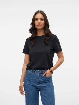 Футболка хлопковая женская Vero Moda 10316991 XL Black (5715613356745)