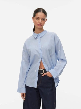 Сорочка бавовняна оверсайз жіноча Vero Moda 10324629 XL Brunnera Blue (5715867890811)