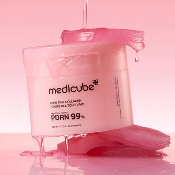 Освітлюючі тонер-педи MEDICUBE PDRN Pink Collagen Toning Gel Toner Pad 70 шт. + 10 (8800289461934 )