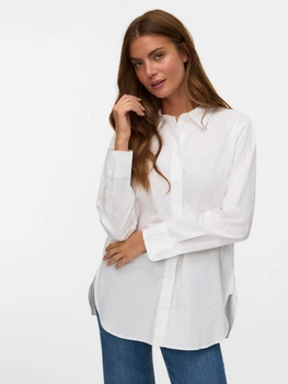 Рубашка хлопковая оверсайз женская Vero Moda 10336329 L Bright White (5715826807638)