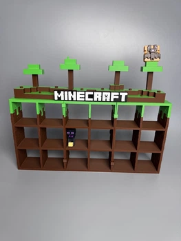 Органайзер для фигурок Minecraft | Полка-дисплей для коллекционных игрушек Майнкрафт | Подставка для фигурок | 3D печать