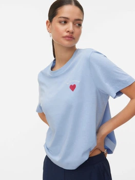 Футболка хлопковая женская Vero Moda 10341351 XL Brunnera Blue (5715867308613)