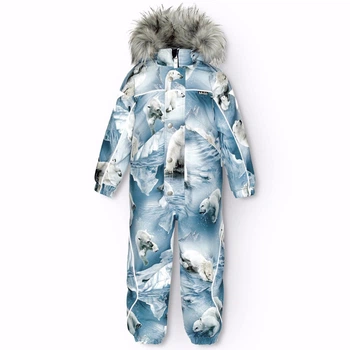 Зимовий термокомбінезон Molo Polaris Fur Polar Bear Joy, колір блакитний, розмір 116 (5W24N204.9111)