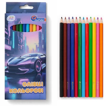 Карандаши цветные 12 цветов "Sportcar" 1051-12E
