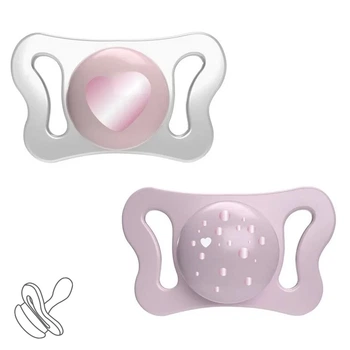 Пустышка Chicco PhysioForma Micro, силикон, 0-2 мес., 2 шт., Розовый