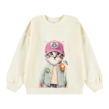 Свитшот Molo Maxi Kitty Miauu, цвет бежевый, размер 122 (2W25J211.9730)