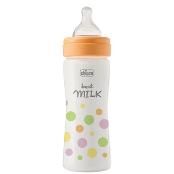 Бутылочка пластик Chicco PERFECT Easy, 250 мл, соска силикон, 2 м+, Оранжевый
