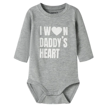 Боди Name it Daddy Love, цвет серый, размер 80 (261.13255378.GMEL)