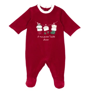 Комбинезон велюровый Chicco Snowy Hug, цвет красный, размер 62 (091.00795.075)