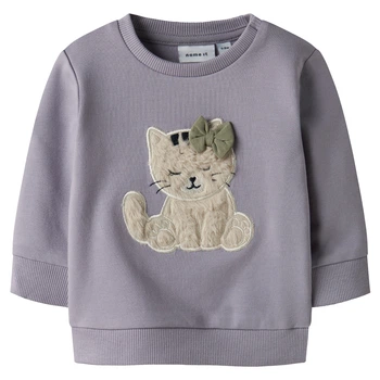 Утепленный джемпер Name it Cute Cat, цвет сиреневый, размер 74 (261.13251690.LGRA)
