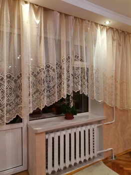 Тюль арка жаккард Gardinaland высота 165 см ширина 490 см белая (Арт 99бежр)
