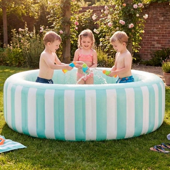 Детский круглый надувной бассейн Intex Coastal Luxe Pool 168×53 см, 462 л, бассейн для детей от 3 лет для двора и дачи