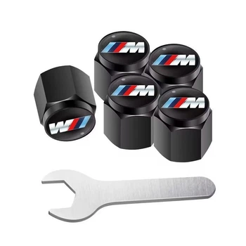 Металлические колпачки на ниппель с логотипом BMW M чёрные 5 шт