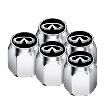 Металлические колпачки на ниппель с логотипом Infiniti хром 5 шт