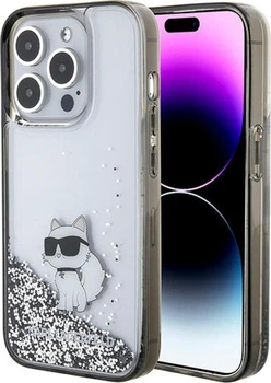 Панель Karl Lagerfeld Liquid Glitter Choupette для Apple iPhone 15 Pro Max Transparent (3666339164225)