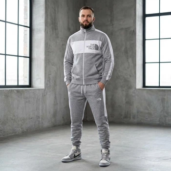 Чоловічий спортивний костюм без капюшону (олімпійка + штани) M Меланж (PX-u9k8)