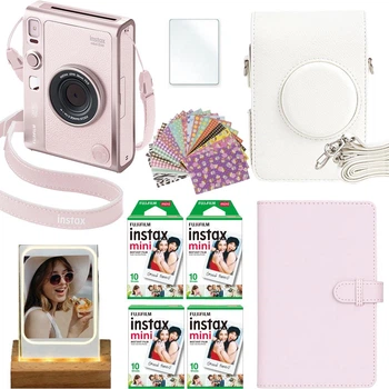 Набор камера моментальной печати Fujifilm Instax Mini Evo Hybrid Gentle Rose + чехол + фотопленка 40 шт + фотоальбом 108 + наклейки 20 шт + защитная пленка + светодиодная фоторамка