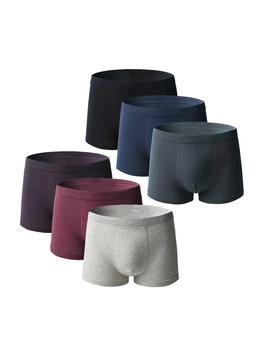 Набор 6 шт. мужские трусы боксеры хлопковые базовые, нижнее белье, Basic Boxers, (микс цветов), XXL