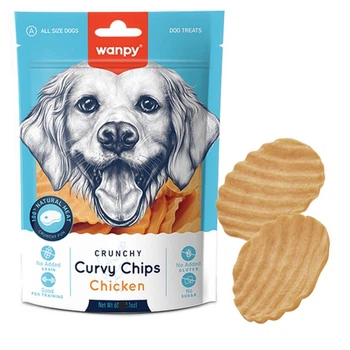 Ласощі для собак з куркою Wanpy Dog Curvy Chips Chicken, 60 гр