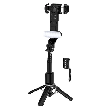 Монопод 3в1 HOCO DYY06 селфі-палка/штатив/стабілізатор Bluetooth 182-1040 мм для смартфонів 4.7–7.2" Black (17666)