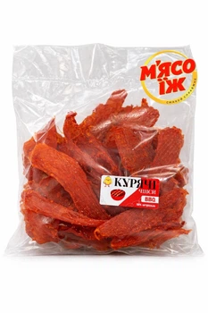 Курячі чипси "BBQ" 250 г, джеркі, снеки, закуски до пива ТМ МʼЯСО.ЇЖ