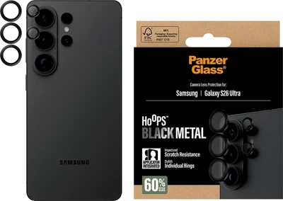 Szklo hartowane na obiektyw Panzer Glass Hoops Lens Protector do Samsung Galaxy S26 Ultra Black (PG73474)