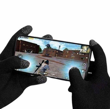 Игровые перчатки для мобильных геймеров черные тканевые с полным покрытием для контроля и комфорта
