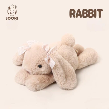 Мягкая игрушка кролик Jooki Lying Bunny с бантиками 35 см Пудровый 85937 (4821000406335)