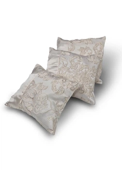 Комплект декоративных подушек Firanka Damask 34х32см 2шт, 30х28см 1шт молочные с золотом (п_0868)