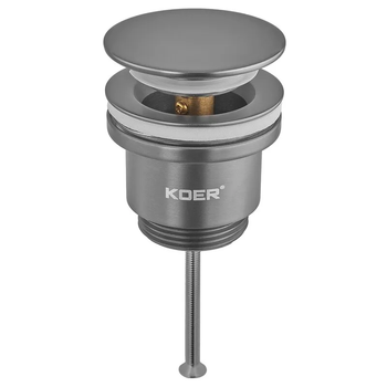 Донный клапан для раковины Koer PW-11-07 1 1/4'' универсальный (с/без перл) СLICK-СLACK (Цвет графит)