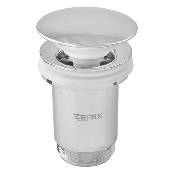 Донний клапан для раковини з переливом ZERIX BV-01 автоматичний (Click-Clack) (Колір хром) 1 1/4'' (ZX6017)