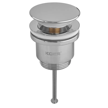 Донный клапан для раковины Koer PW-11-01 1 1/4'' универсальный (с/без перел) СLICK-СLACK (Цвет хром) ( KR5790)