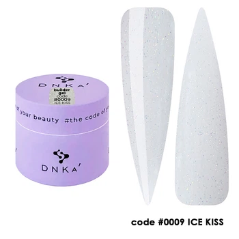 DNKa Builder Gel Моделюючий гель #0009 Ice Kiss (молочний із шиммером), 15 мл