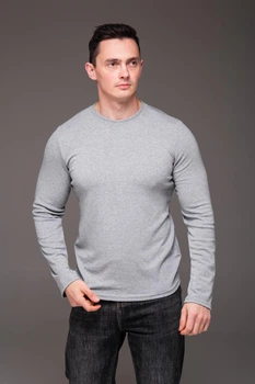 Лонгслів чоловічий базовий R.A. Long Light-Grey світло-сірий 2478-M