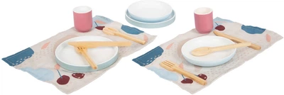 Drewniany zestaw sztućców z podkładkami Small Foot 18 elementów 12245 (4020972122452)